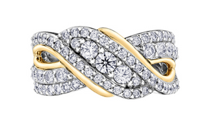 18K White, Yellow, or Rose Gold with Palladium Alloy (hypoallergenic) 1.01cttw Canadian Diamond Band