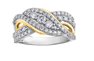 18K White, Yellow, or Rose Gold with Palladium Alloy (hypoallergenic) 1.01cttw Canadian Diamond Band