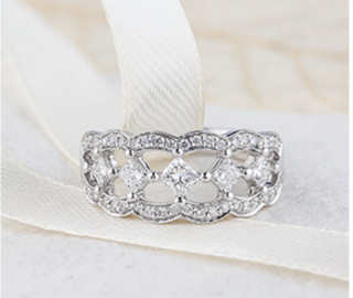 14K White, Yellow, or Rose Gold 0.75cttw Princess & Round Brilliant Cut Canadian Diamond Band