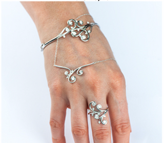 Brazalete de diamantes de 0,66 quilates en oro blanco de 14 quilates, 7"