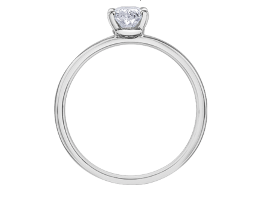 18K White Gold &amp; Palladium Alloy (hypoallergenic) 0.50-1.00cttw Oval Cut Canadian Diamond Engagement Ring