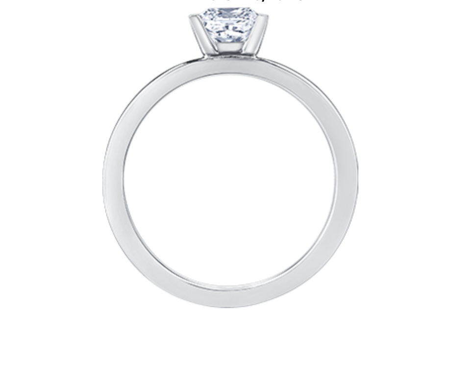 18K White Gold &amp; Palladium Alloy (hypoallergenic) 0.50-1.00cttw Princess Cut Canadian Diamond Engagement Ring