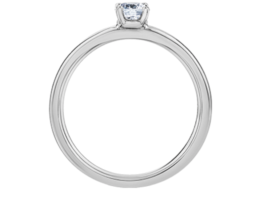 18K White Gold &amp; Palladium Alloy (hypoallergenic) 0.30-1.00cttw Round Brilliant Canadian Diamond Engagement Ring