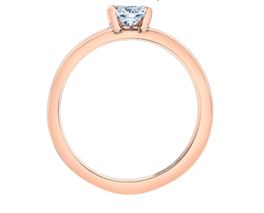 14K Rose Gold 0.70cttw Oval Cut Canadian Diamond Engagement Ring