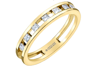 14K White, Yellow, or Rose Gold 0.28cttw Princess Cut Canadian Diamond Band