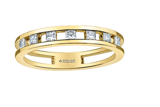 14K White, Yellow, or Rose Gold 0.28cttw Princess Cut Canadian Diamond Band