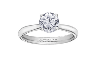 18K White Gold & Palladium Alloy (hypoallergenic) 0.51-1.02cttw Round Brilliant Canadian Diamond Engagement Ring
