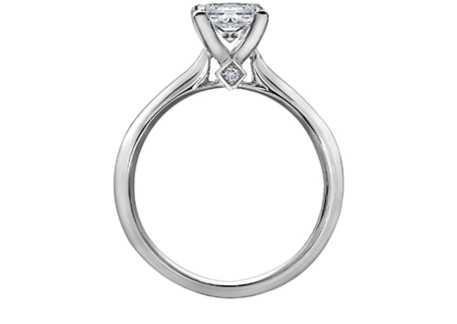 18K White Gold &amp; Palladium Alloy (hypoallergenic) 0.31-0.71cttw Princess Cut Canadian Diamond Engagement Ring