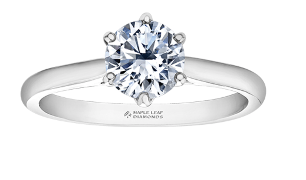 18K White Gold &amp; Palladium Alloy (hypoallergenic) 1.25cttw Round Brilliant Canadian Diamond Engagement Ring