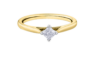 18K White Gold & Palladium Alloy (hypoallergenic) 0.30-1.00cttw Princess Cut Canadian Diamond Engagement Ring