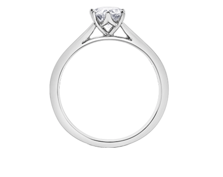 18K White Gold &amp; Palladium Alloy (hypoallergenic) 1.00cttw Oval Cut Canadian Diamond Engagement Ring