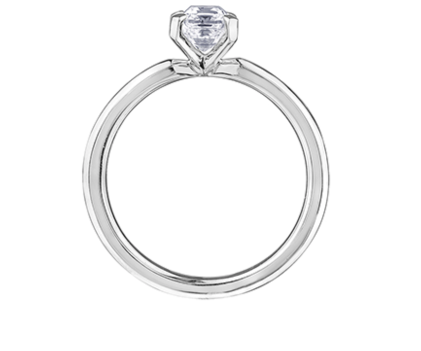 18K White Gold & Palladium Alloy (hypoallergenic) -1.00cttw Emerald Cut Canadian Diamond Engagement Ring