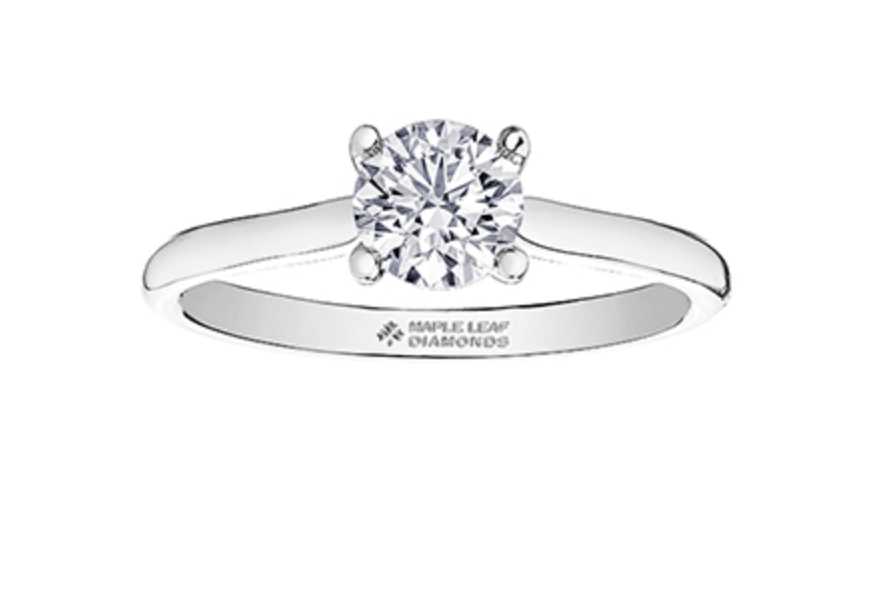 18K White Gold &amp; Palladium Alloy (hypoallergenic) 0.30-1.00cttw Round Brilliant Canadian Diamond Engagement Ring