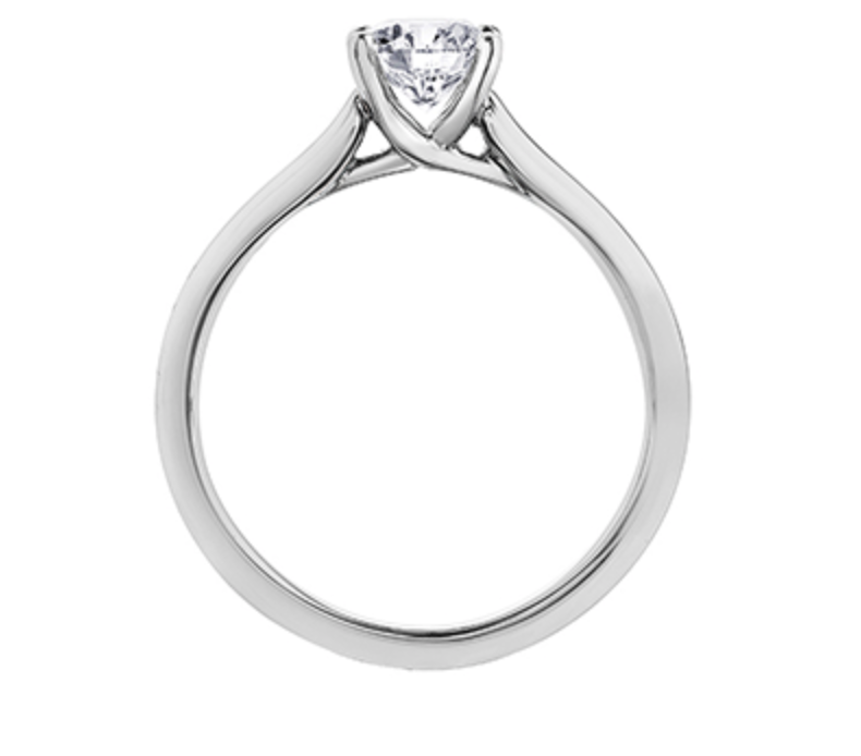 18K White Gold &amp; Palladium Alloy (hypoallergenic) 0.30-1.00cttw Round Brilliant Canadian Diamond Engagement Ring