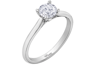 18K White Gold & Palladium Alloy (hypoallergenic) 0.70-1.00cttw Round Brilliant Canadian Diamond Engagement Ring