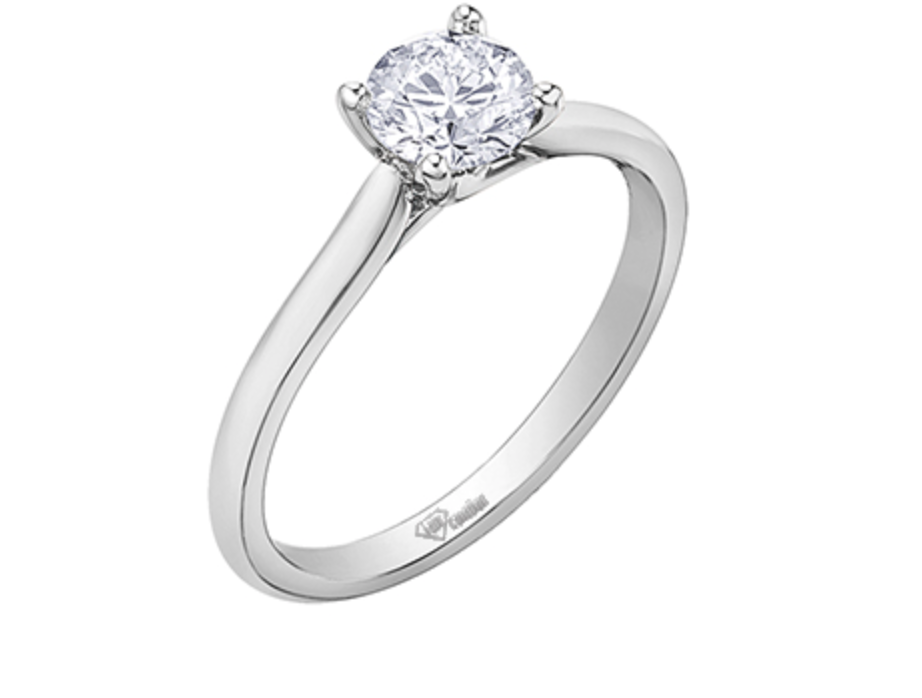 18K White Gold &amp; Palladium Alloy (hypoallergenic) 0.30-1.00cttw Round Brilliant Canadian Diamond Engagement Ring