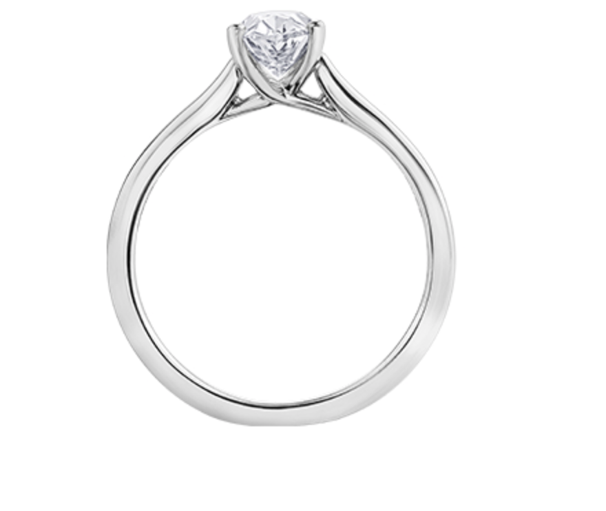 18K White Gold &amp; Palladium Alloy (hypoallergenic) 0.30-1.00cttw Oval Cut Canadian Diamond Engagement Ring