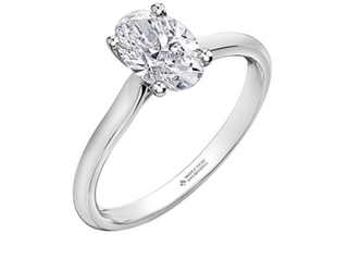 18K White Gold & Palladium Alloy (hypoallergenic) 0.30-1.00cttw Oval Cut Canadian Diamond Engagement Ring