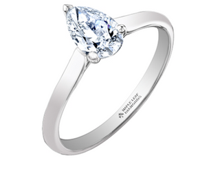 18K White Gold & Palladium Alloy (hypoallergenic) 0.30-1.00cttw Pear Shape Canadian Diamond Engagement Ring