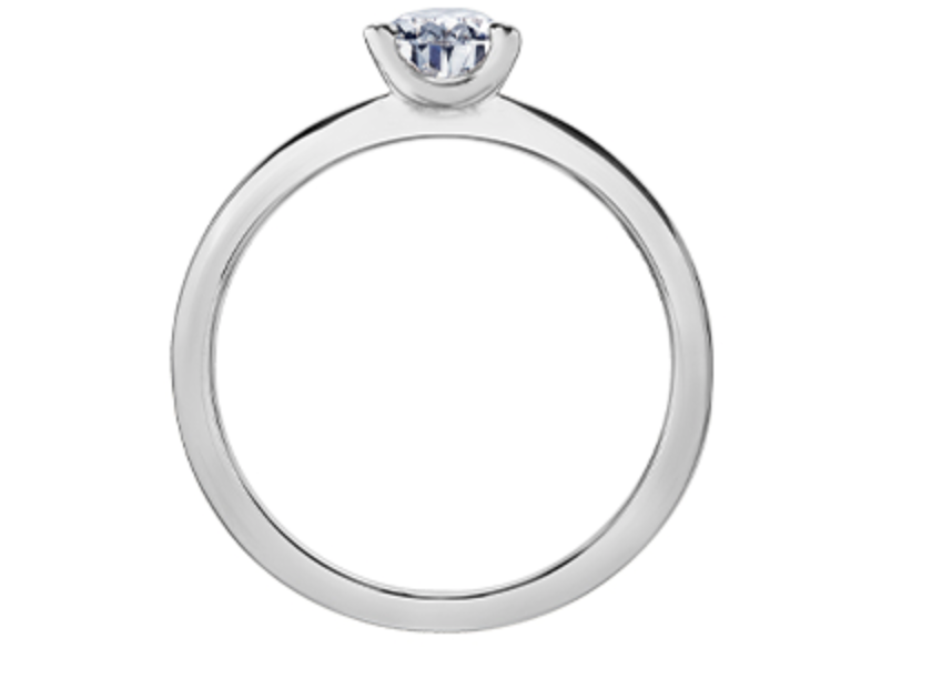 18K White Gold & Palladium Alloy (hypoallergenic) -1.00cttw Pear Shape Canadian Diamond Engagement Ring