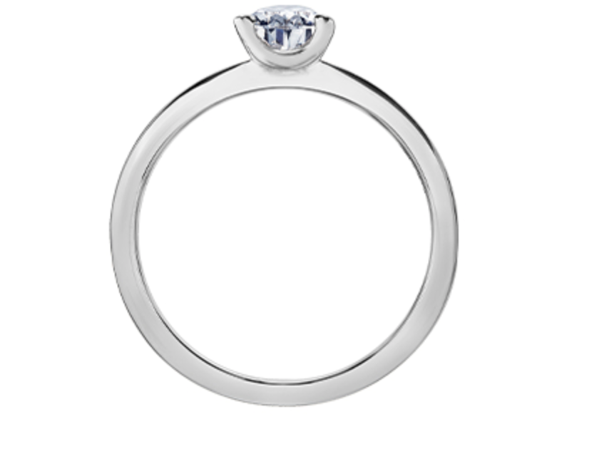 18K White Gold &amp; Palladium Alloy (hypoallergenic) 0.50-1.00cttw Pear Shape Canadian Diamond Engagement Ring