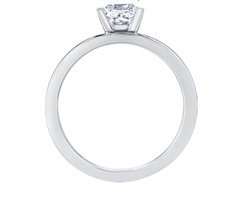 18K White Gold &amp; Palladium Alloy (hypoallergenic) 0.50-1.00cttw Princess Cut Canadian Diamond Engagement Ring