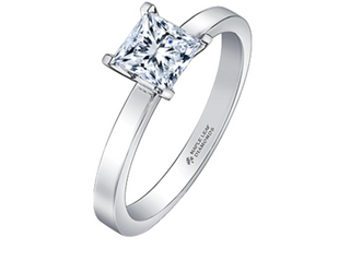 18K White Gold & Palladium Alloy (hypoallergenic) 0.50-1.00cttw Princess Cut Canadian Diamond Engagement Ring