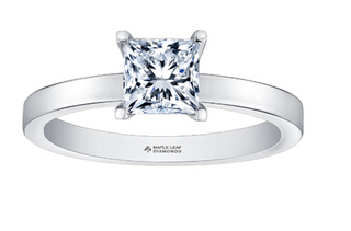 18K White Gold & Palladium Alloy (hypoallergenic) 0.50-1.00cttw Princess Cut Canadian Diamond Engagement Ring