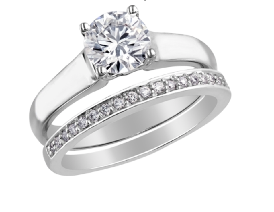 18K White Gold &amp; Palladium Alloy (hypoallergenic) 0.50cttw Round Brilliant Canadian Diamond Engagement Ring