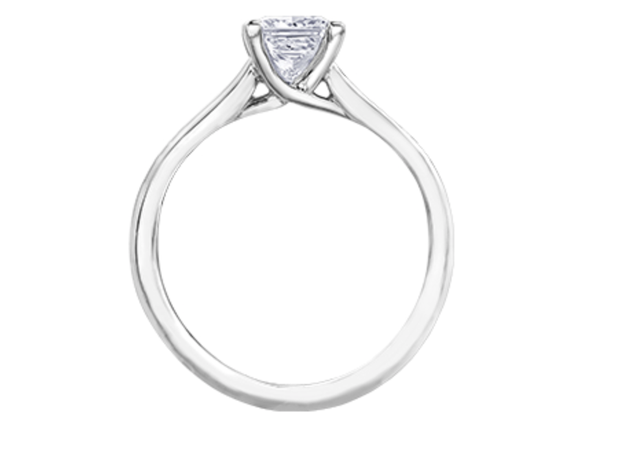 18K White Gold &amp; Palladium Alloy (hypoallergenic) 0.30-1.00cttw Princess Cut Canadian Diamond Engagement Ring