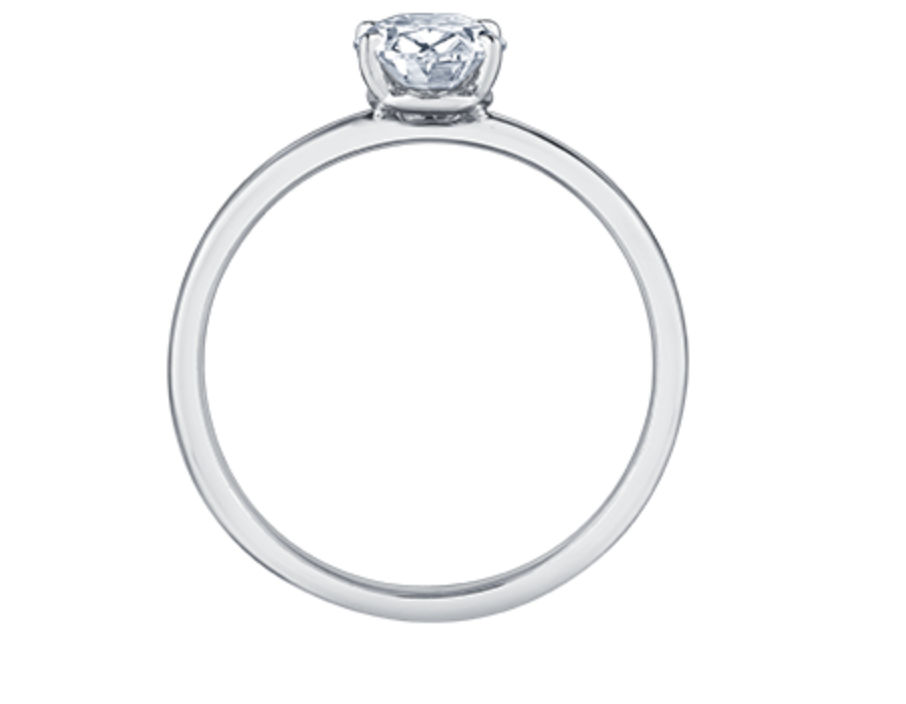 18K White Gold &amp; Palladium Alloy (hypoallergenic) 0.50-1.00cttw Oval Shape Canadian Diamond Engagement Ring