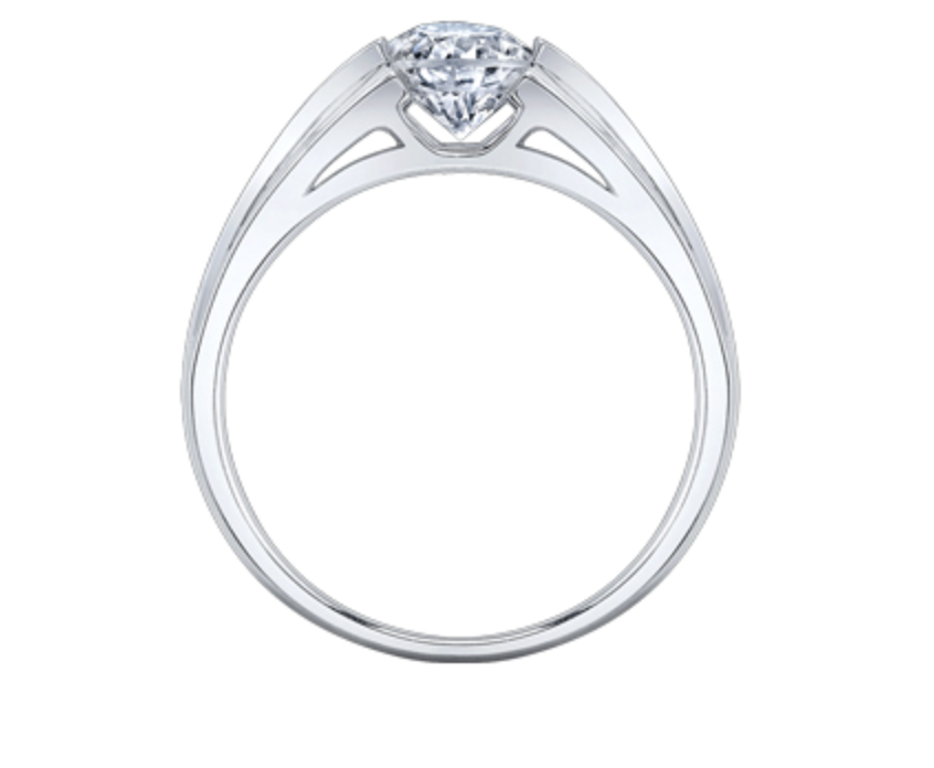 18K White Gold &amp; Palladium Alloy (hypoallergenic) 0.50cttw Round Brilliant Canadian Diamond Engagement Ring