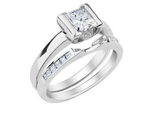 18K White Gold & Palladium Alloy (hypoallergenic) 0.40-1.00cttw Princess Cut Canadian Diamond Engagement Ring
