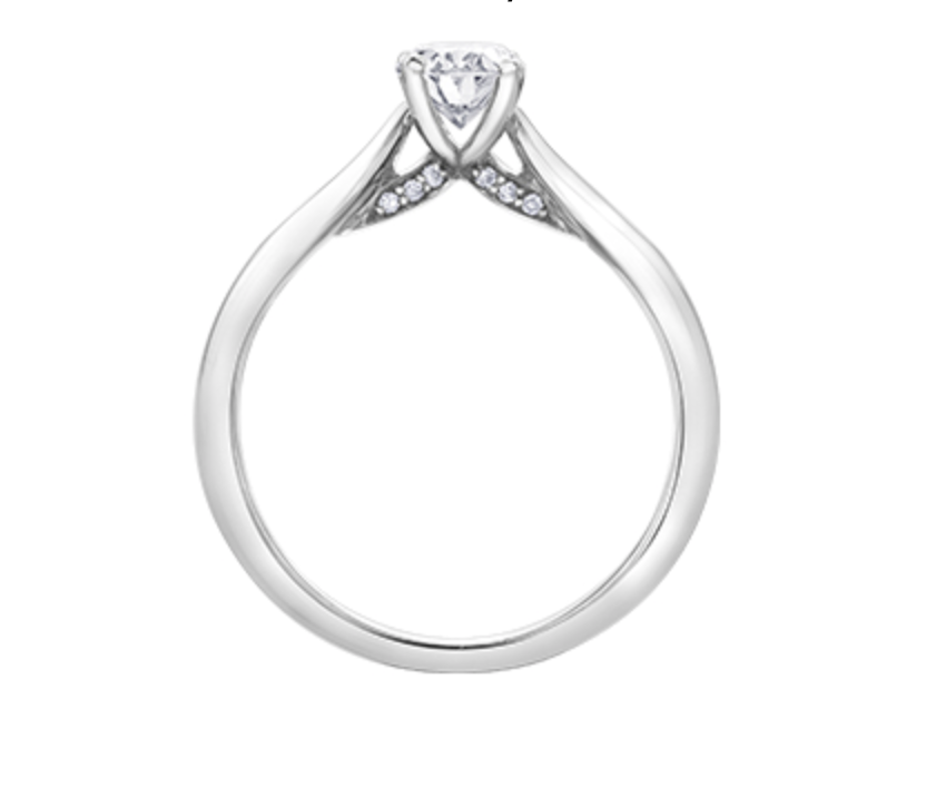 18K White Gold &amp; Palladium Alloy (hypoallergenic) 0.73cttw Oval Shape Canadian Diamond Engagement Ring