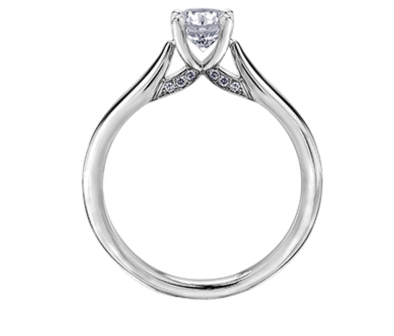 18K White Gold &amp; Palladium Alloy (hypoallergenic) 0.73cttw Round Brilliant Canadian Diamond Engagement Ring