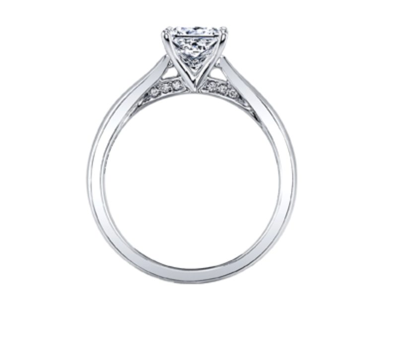 18K White Gold &amp; Palladium Alloy (hypoallergenic) 0.53-1.03cttw Princess Cut Canadian Diamond Engagement Ring