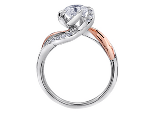 18K White & Rose Gold Palladium Alloy (hypoallergenic) 0.60-1.20cttw Round Brilliant Canadian Diamond Engagement Ring