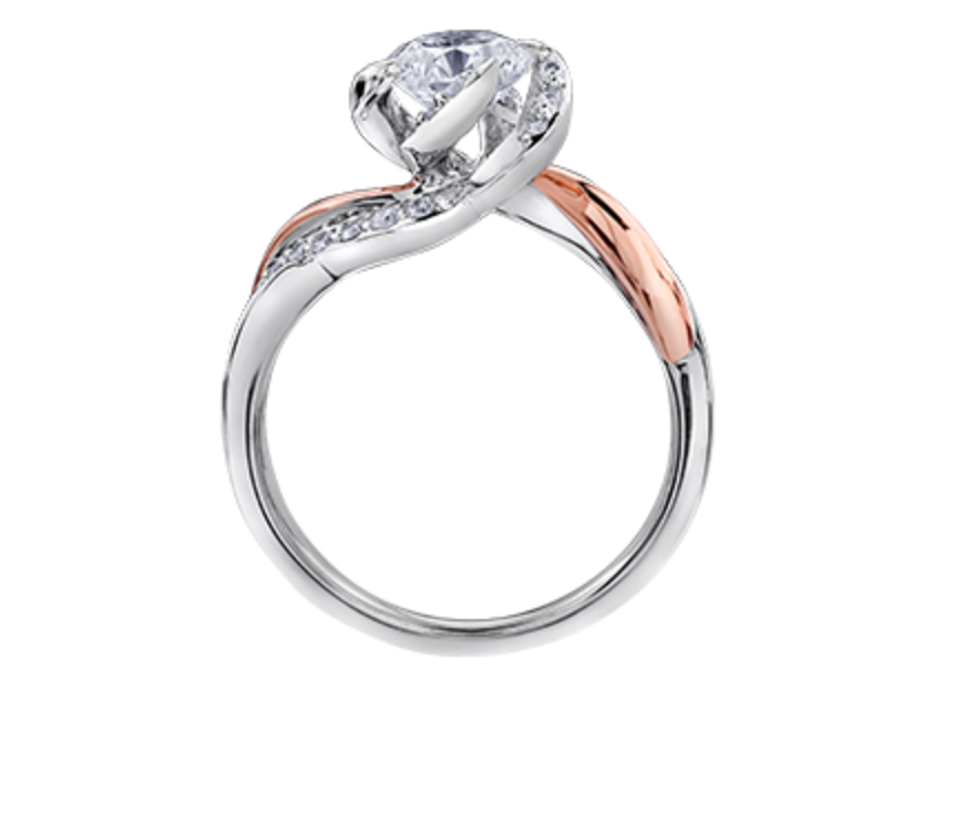 18K White &amp; Rose Gold Palladium Alloy (hypoallergenic) 0.60-1.20cttw Round Brilliant Canadian Diamond Engagement Ring