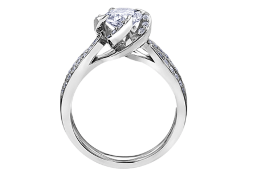 18K White & Rose Gold Palladium Alloy (hypoallergenic) 0.55-1.25cttw Round Brilliant Canadian Diamond Engagement Ring - / 0.55 Carat Total