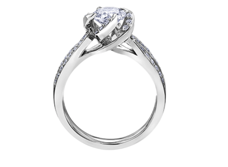 18K White &amp; Rose Gold Palladium Alloy (hypoallergenic) 0.55-1.25cttw Round Brilliant Canadian Diamond Engagement Ring
