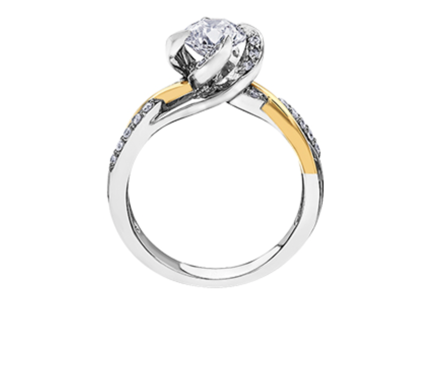 Anillo de compromiso de diamante canadiense brillante redondo de 0,55 a 1,17 quilates de aleación de paladio en oro blanco y amarillo de 18 quilates (hipoalergénico)