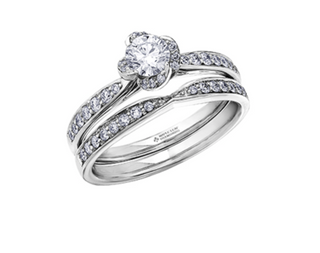 18K White & Yellow Gold Palladium Alloy (hypoallergenic) 0.60-0.80cttw Round Brilliant Canadian Diamond Engagement Ring
