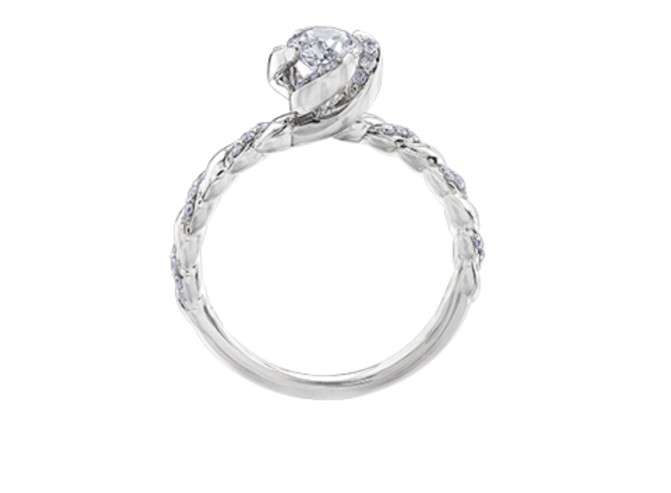 18K White Gold Palladium Alloy (hypoallergenic) 0.43-0.85cttw Round Brilliant Canadian Diamond Engagement Ring