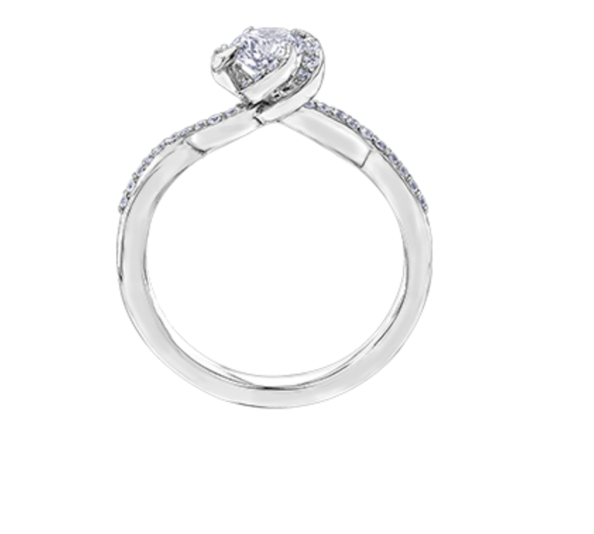 18K White Gold Palladium Alloy (hypoallergenic) 0.65cttw Round Brilliant Canadian Diamond Engagement Ring