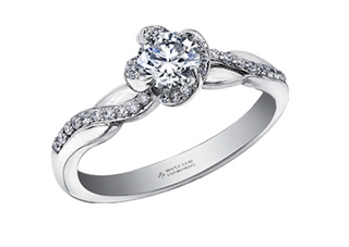 18K White Gold Palladium Alloy (hypoallergenic) 0.65cttw Round Brilliant Canadian Diamond Engagement Ring