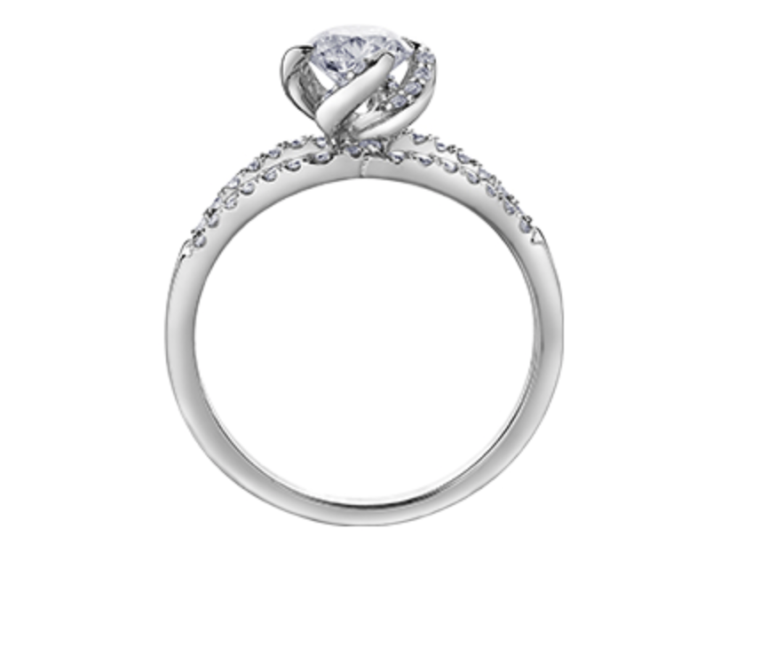 18K White Gold Palladium Alloy (hypoallergenic) 0.78-1.00cttw Round Brilliant Canadian Diamond Engagement Ring