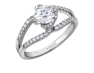 18K White Gold Palladium Alloy (hypoallergenic) 0.78-1.00cttw Round Brilliant Canadian Diamond Engagement Ring