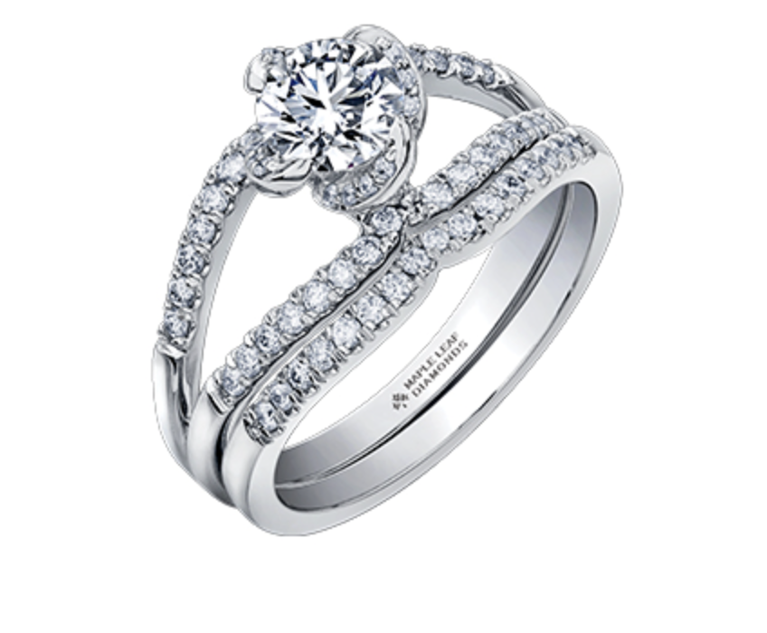 18K White Gold Palladium Alloy (hypoallergenic) 0.78-1.00cttw Round Brilliant Canadian Diamond Engagement Ring