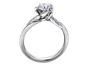 18K White Gold Palladium Alloy (hypoallergenic) 0.40-0.72cttw Round Brilliant Canadian Diamond Engagement Ring