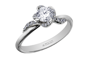 18K White Gold Palladium Alloy (hypoallergenic) 0.40-0.72cttw Round Brilliant Canadian Diamond Engagement Ring